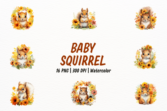 Adorable Rainbow Baby Squirrel Clipart for Creative Projects
