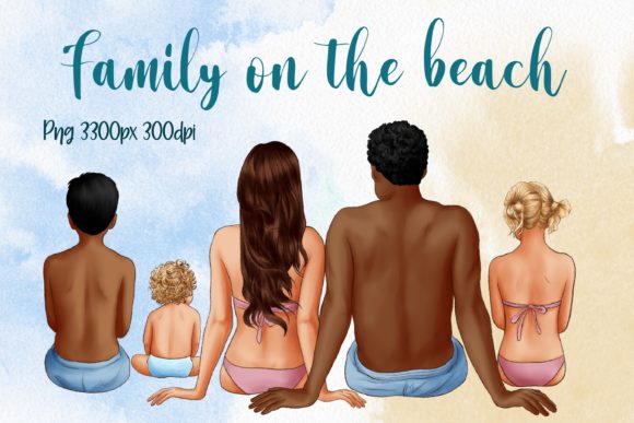 Capture Summer Memories: Designing with Family on the Beach Clipart