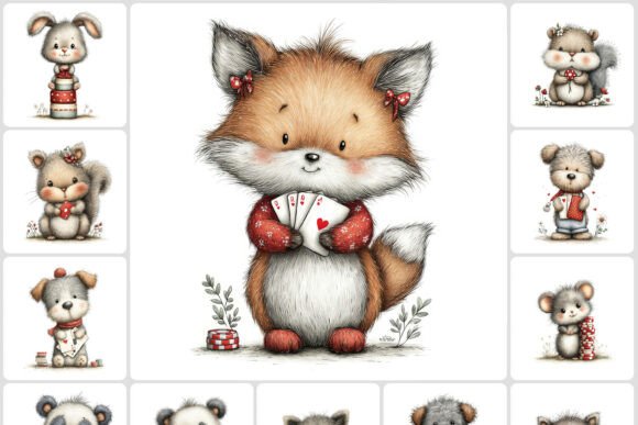 Casino Animals Clipart 40 JPG: Playful Design for Creative Projects