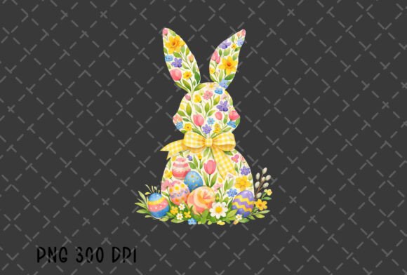 Charming Easter Design with Bunny Floral Coquette Bow