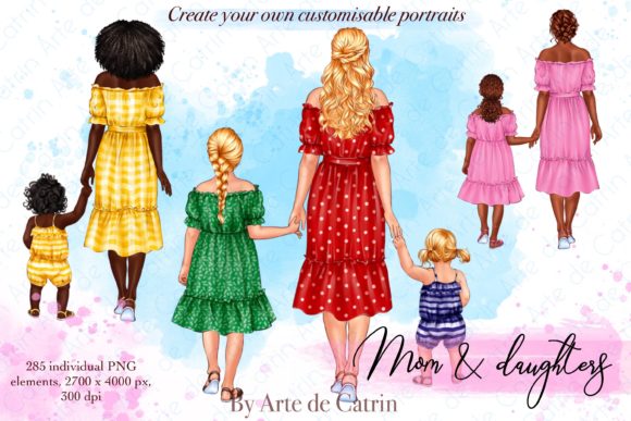 Creative Uses for Mom and Daughters Clipart This Mother's Day