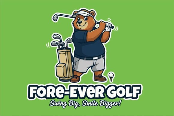 Fore-Ever Golf Bear Logo: A Playful Brand Mark