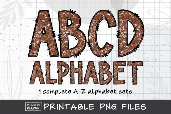 Glitter Alphabet, Dark Brown Letter PNG: A Designer's Resource