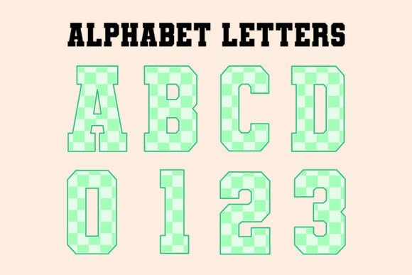 Green Checkered Summer Alphabet Letters: A Fresh Take on Display Typography