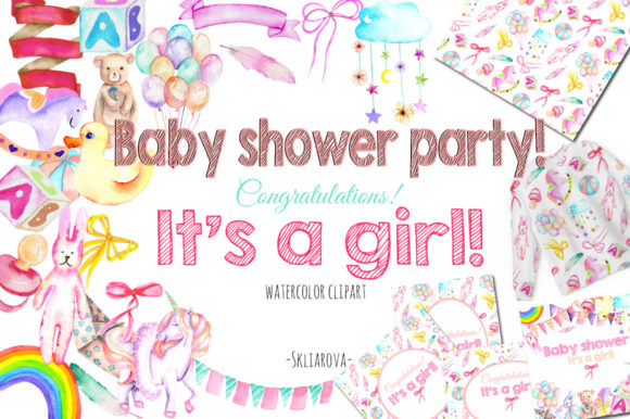 It's a Girl Baby Shower Collection: A Designer's Guide to Celebratory Graphics