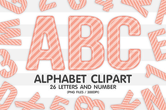 Peach Striped Alphabet Sublimation PNG: A Fresh Take on Playful Design