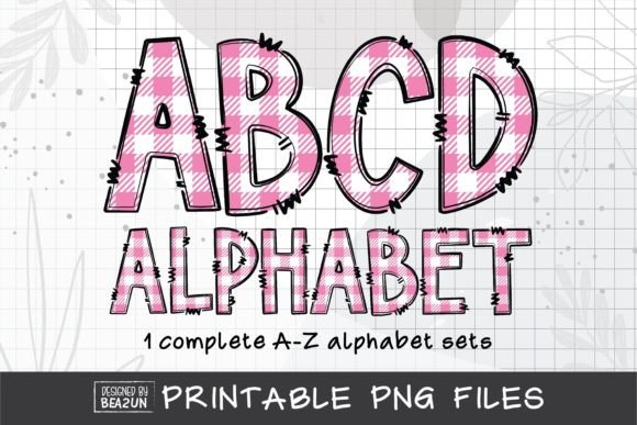 Pink Alphabet Letters, Buffalo Plaid: A Designer's Playful Toolkit