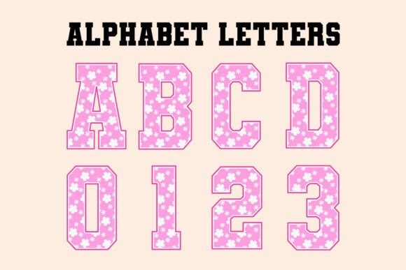 Pink Daisy Summer Alphabet Letters: Fresh Design Assets