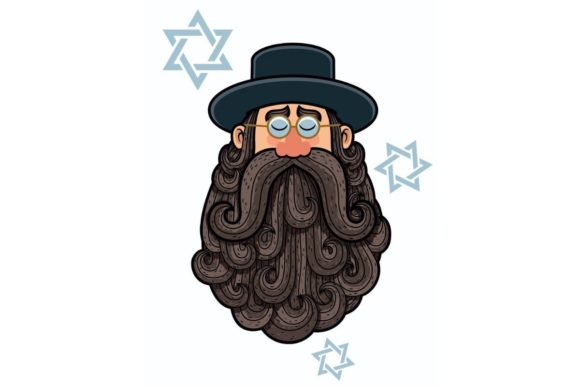 Rabbi Portrait: A Cartoon Illustration for Creative Projects
