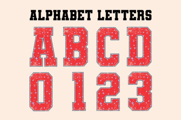 Red Retro 4th of July Alphabet Letters: Design Your Own Patriotic Graphics