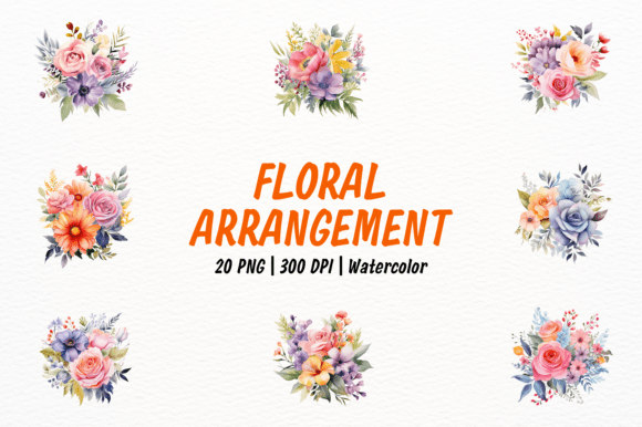 Soft Blooms: Integrating Pastel Floral Arrangement Clipart