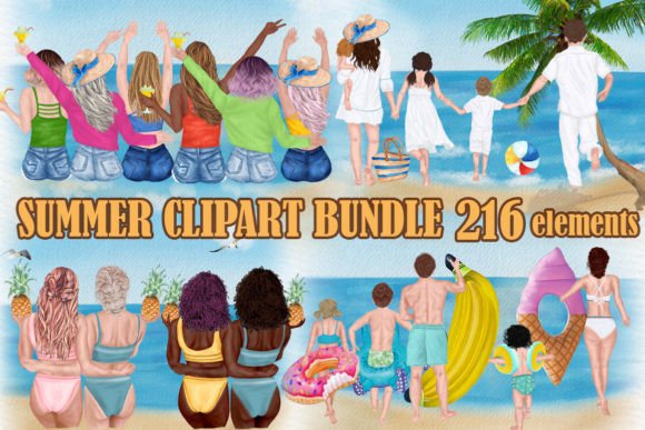 Summer Clipart Bundle: 216 Hand-Painted PNGs for Your Projects