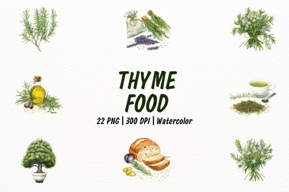 Vintage Pastel Thyme Themed Clipart: A Designer's Delight
