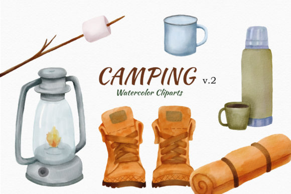 Warm Up Your Projects with Camping Watercolor Marshmallow Clipart