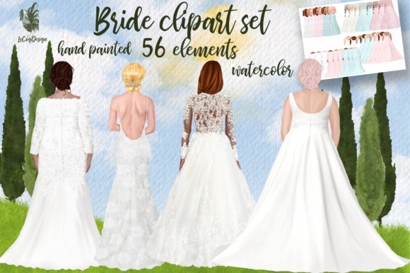 Watercolor Elegance for Every Body: Plus Size Wedding Clipart