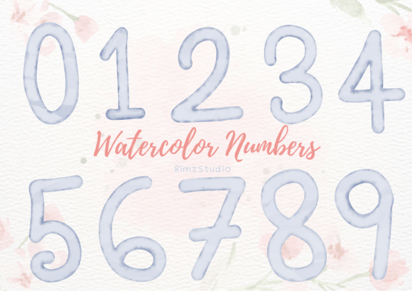 Watercolor Numbers PNG Clipart for Creative Design