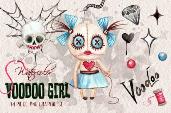 Watercolor Voodoo Girl Clip Art Elements: A Designer's Guide